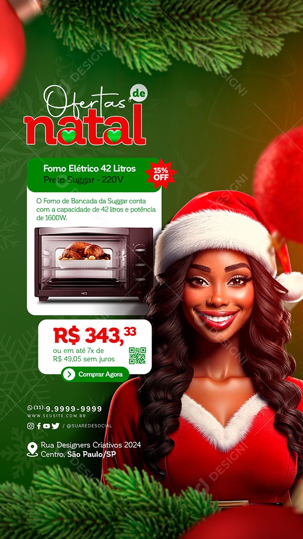 Story Loja Eletrodomésticos Ofertas de Natal Social Media PSD Editável