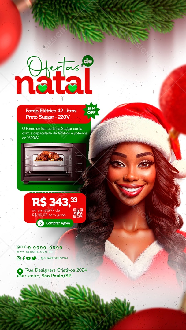 Story Loja Eletrodomésticos Ofertas de Natal Social Media PSD Editável