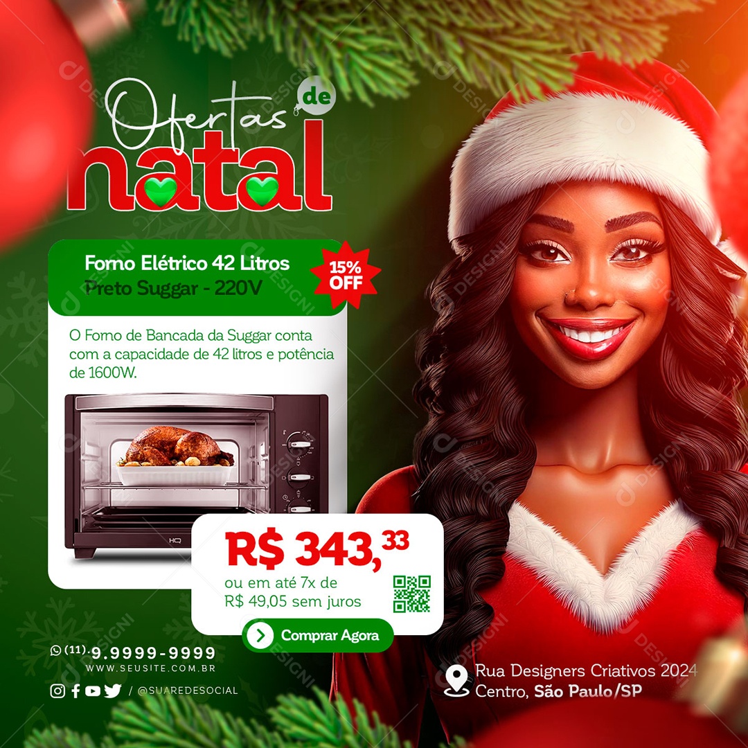 Loja Eletrodomésticos Ofertas de Natal Social Media PSD Editável