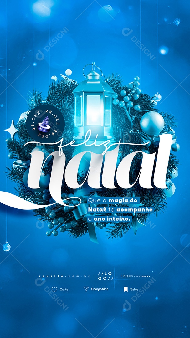 Story Feliz Natal 25 de Dezembro Social Media PSD Editável
