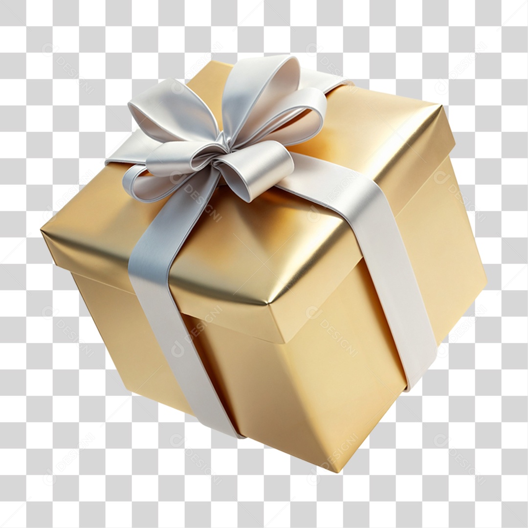 Caixa de Presente com Laço PNG Transparente
