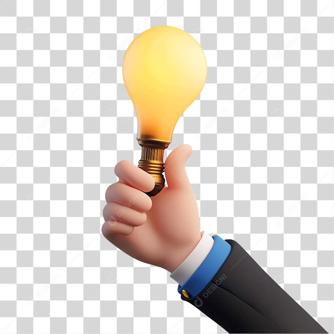 Mão com Lâmpada PNG Transparente