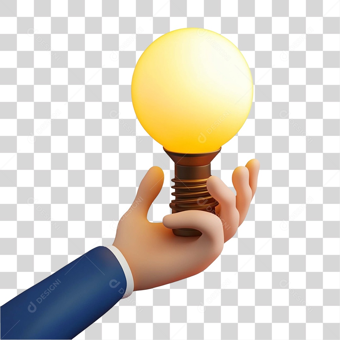 Mão com Lâmpada PNG Transparente