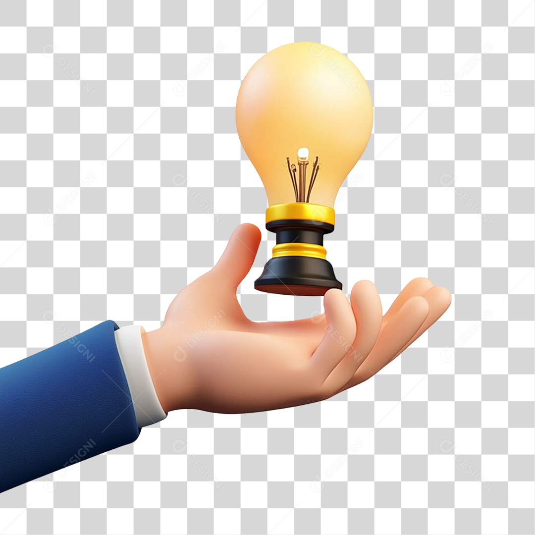 Mão com Lâmpada PNG Transparente