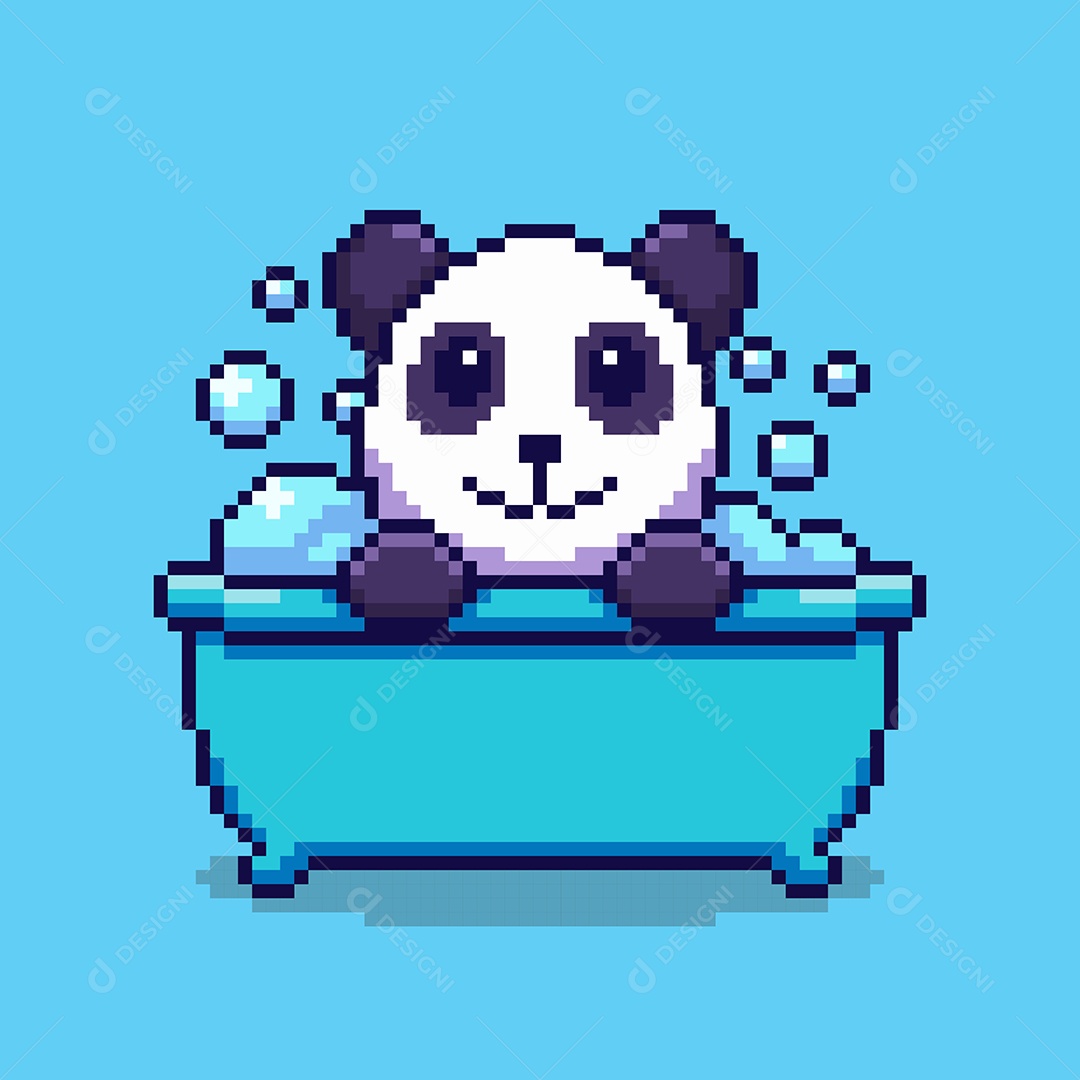Panda Banhando Vetor EPS