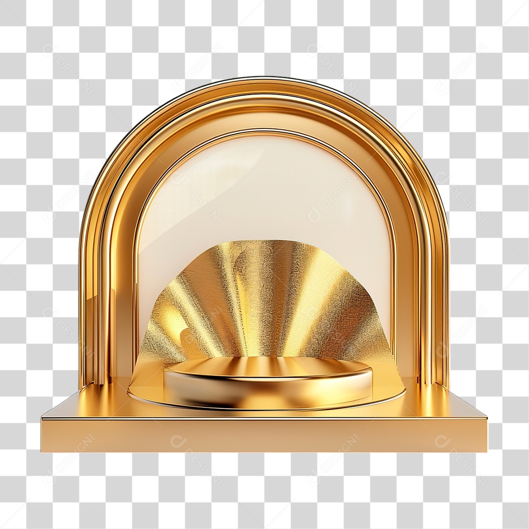 Pódio Dourado PNG Transparente