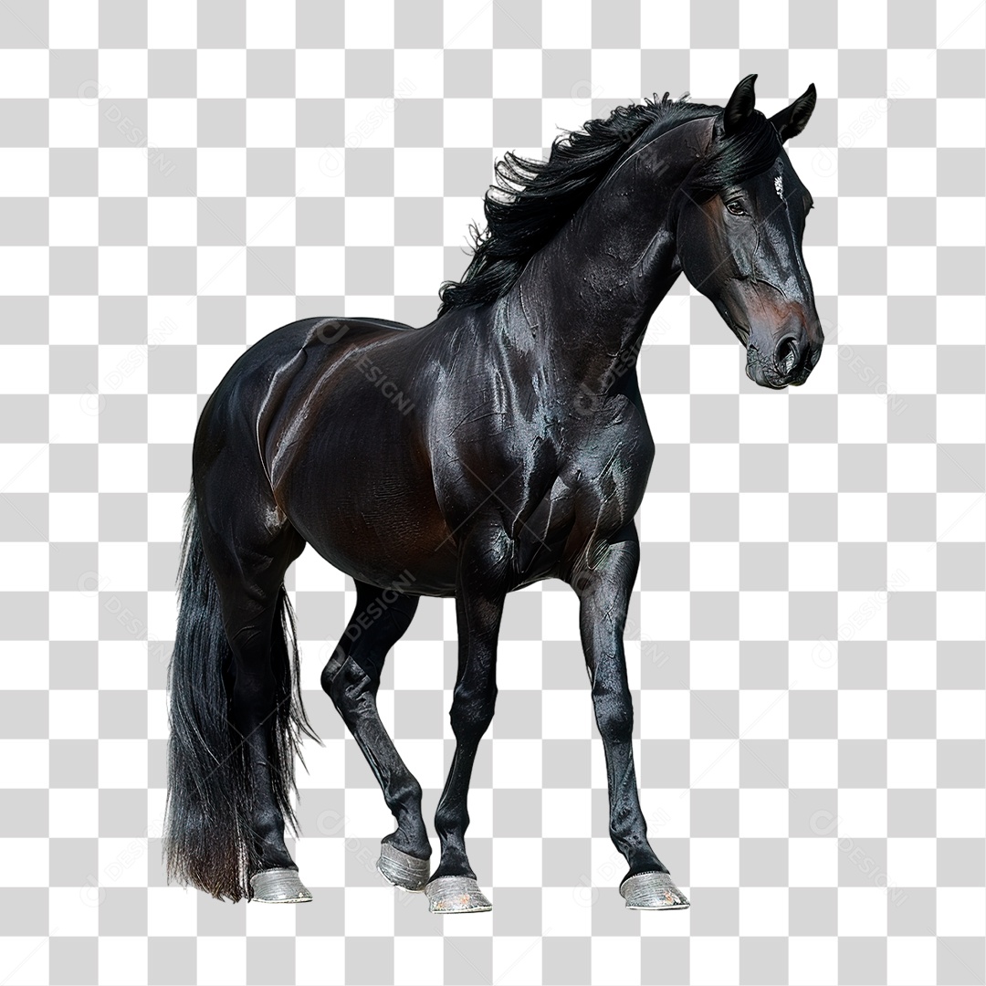 Cavalo Preto PNG Transparente