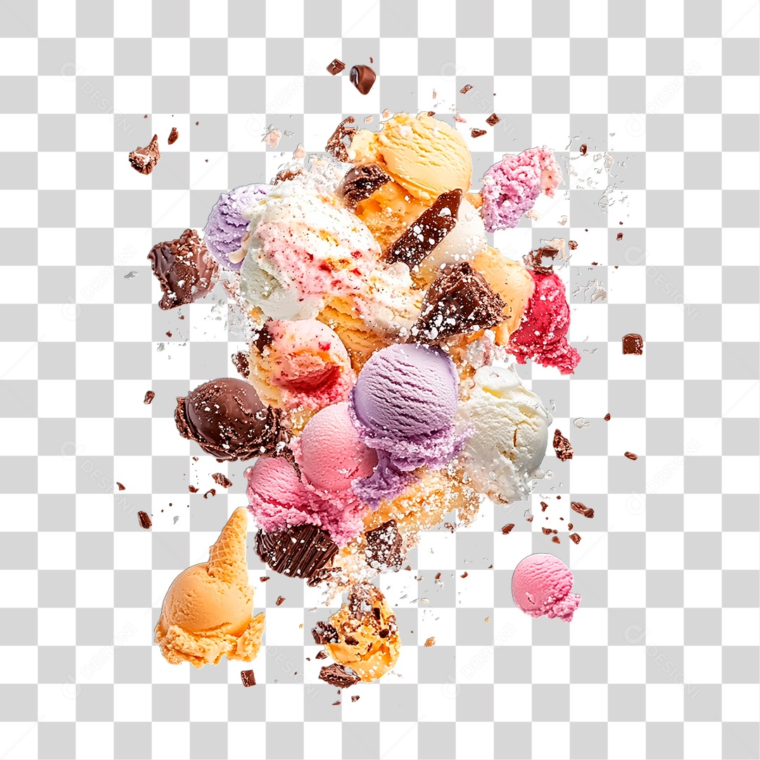 Bolas de Sorvete PNG Transparente