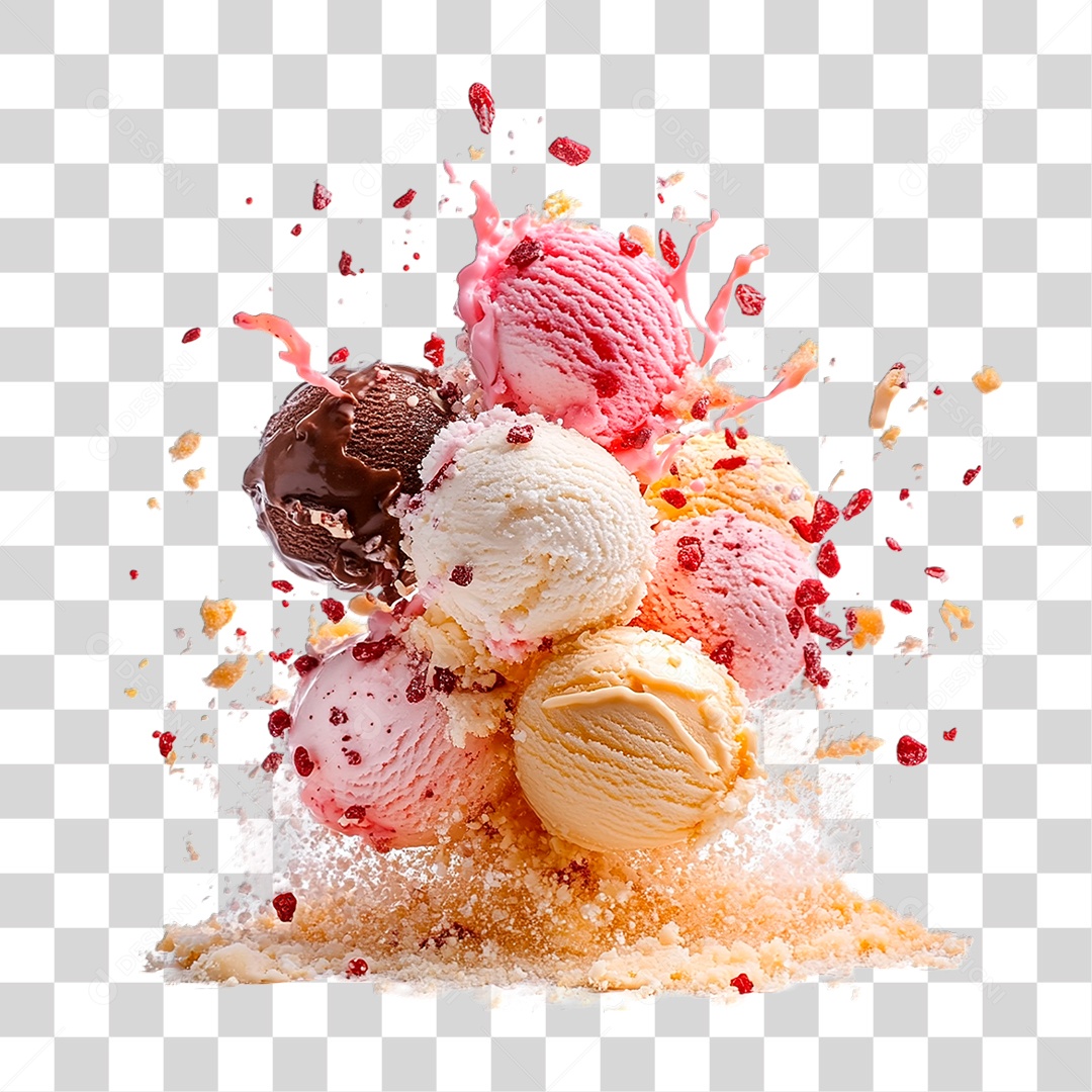 Bola de Sorvete PNG Transparente