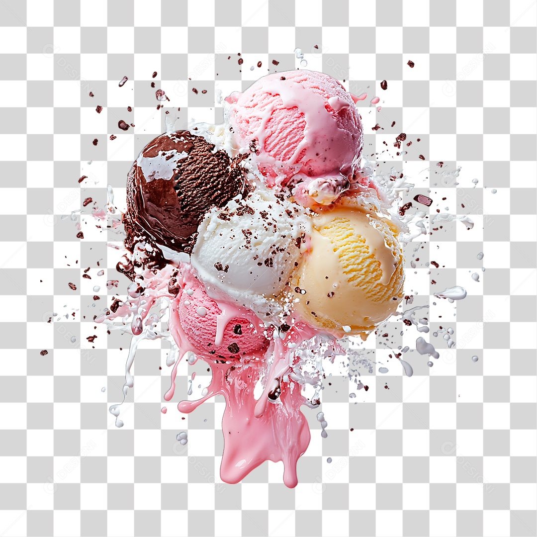 Bolas de Sorvete PNG Transparente