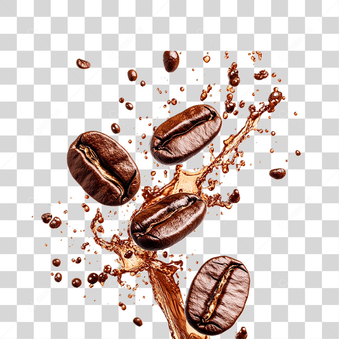 Grãos de Café PNG Transparente