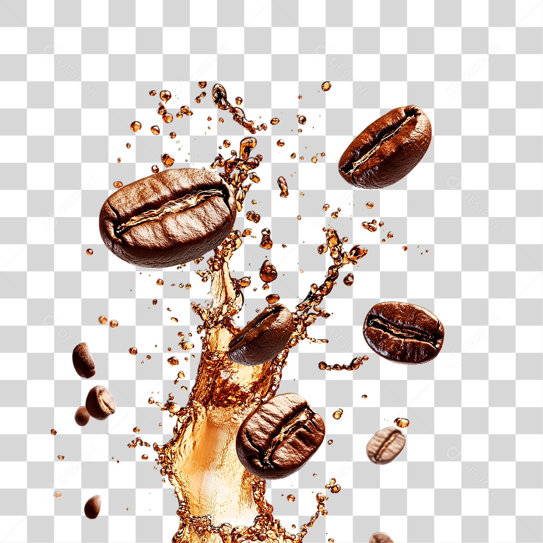 Grãos de Café PNG Transparente