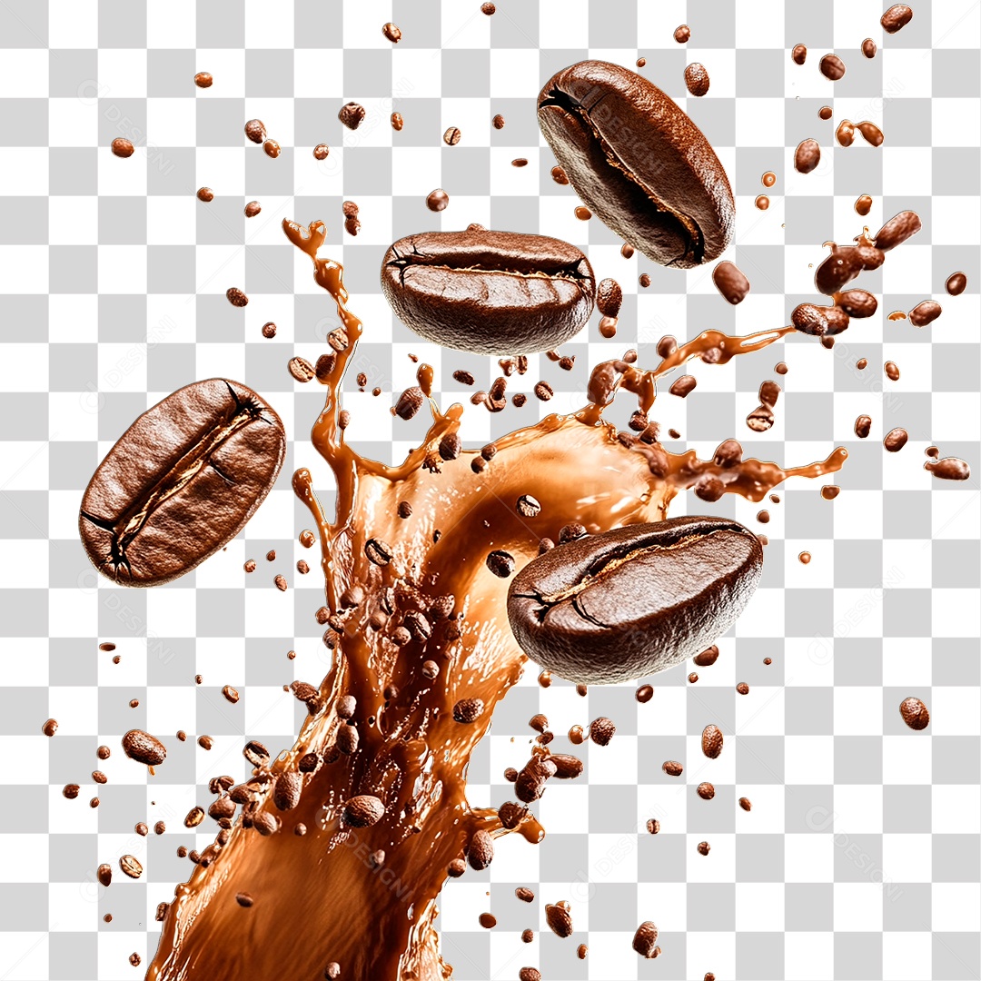 Grãos de Café PNG Transparente