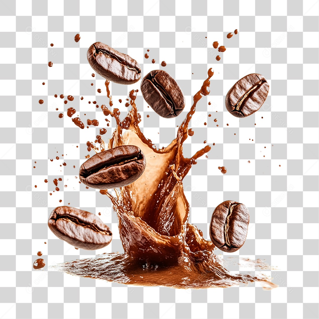 Grãos de Café PNG Transparente