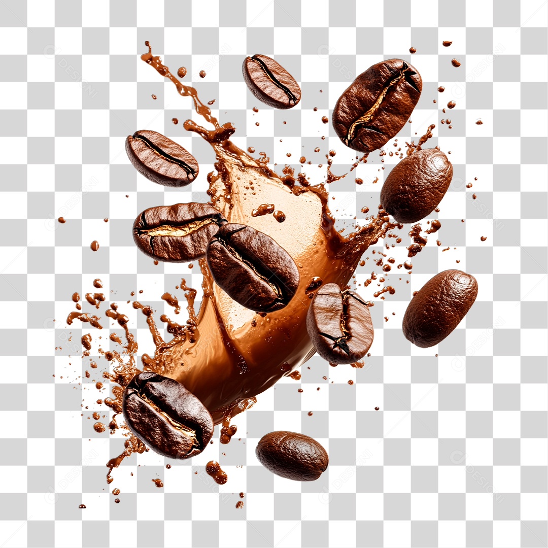 Grãos de Café PNG Transparente