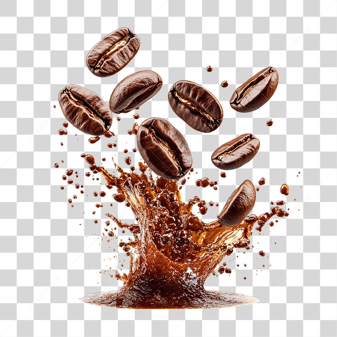 Grãos de Café PNG Transparente