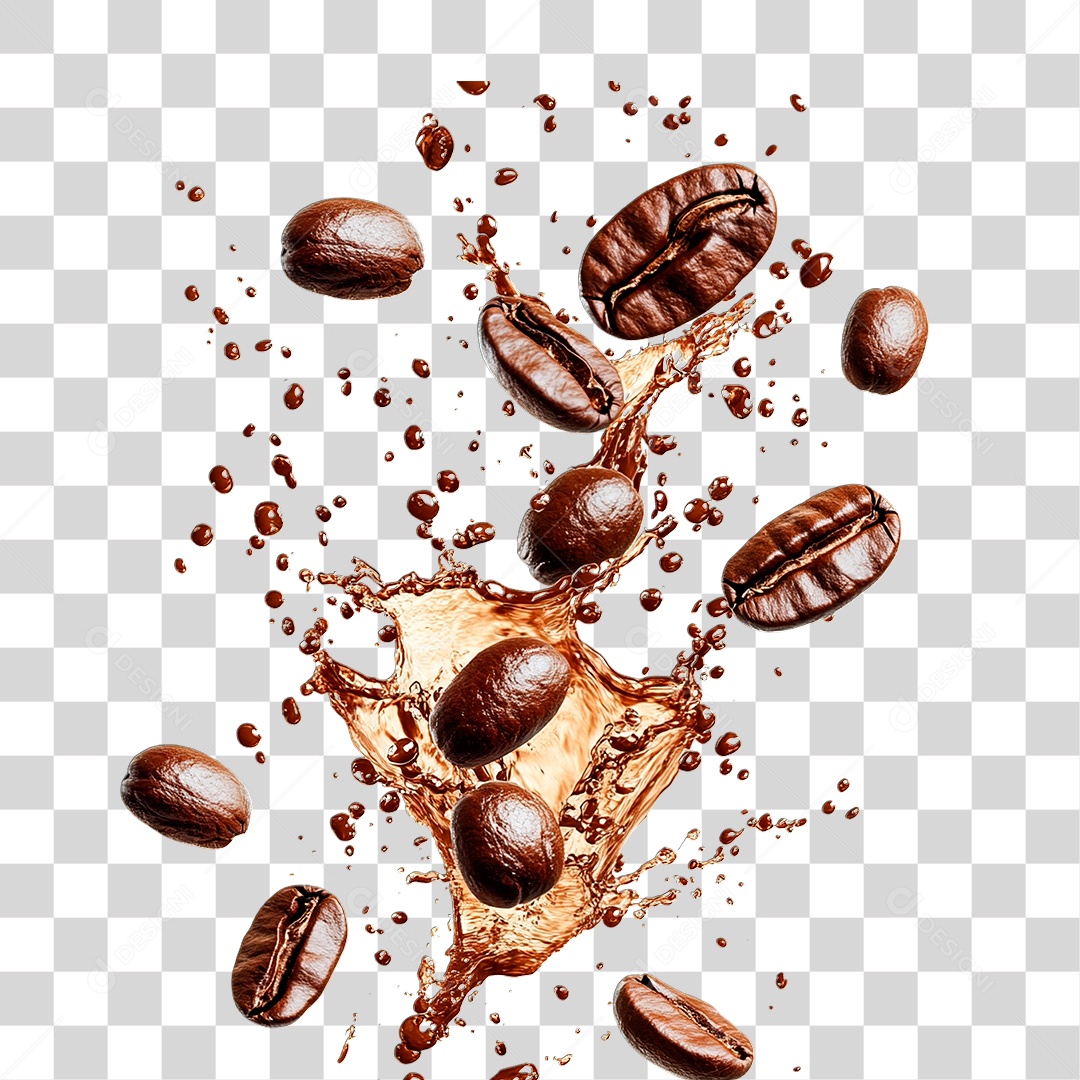 Grãos de Café PNG Transparente