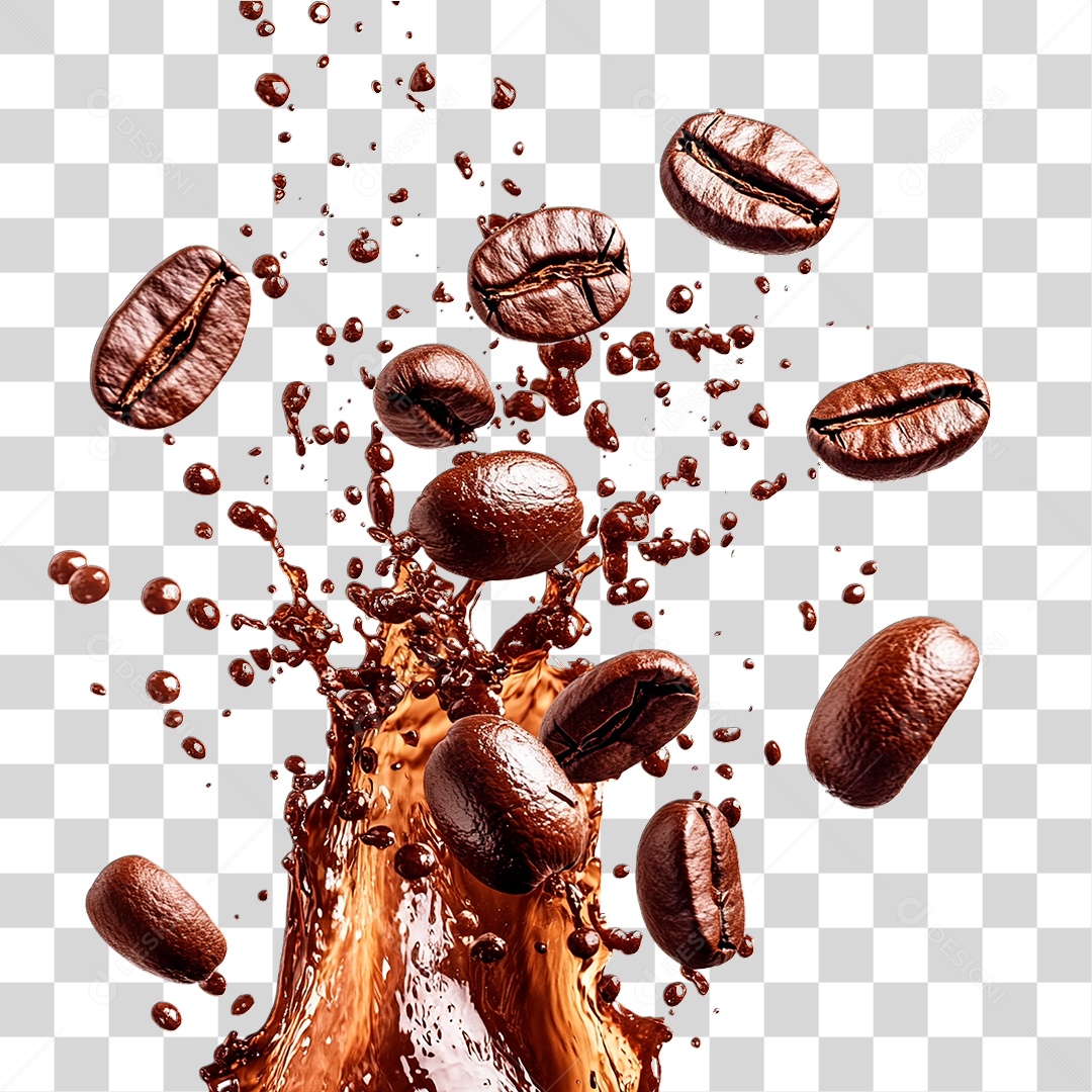 Grãos de Café PNG Transparente