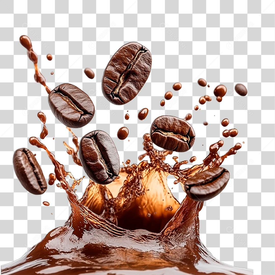 Grãos de Café PNG Transparente