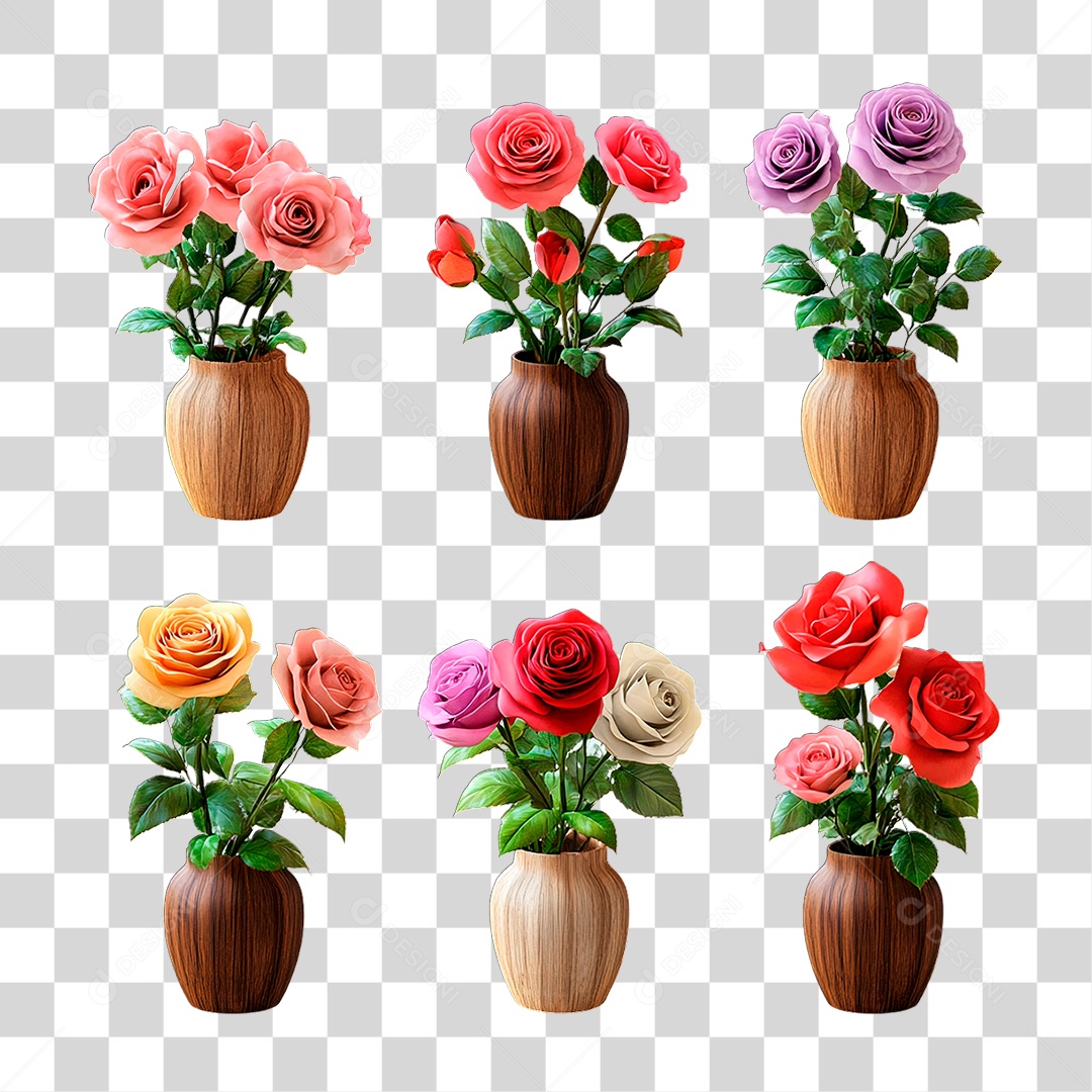 Vazo de Flores PNG Transparente