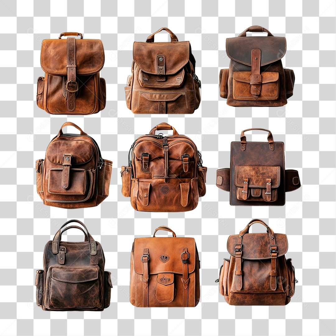 Mochila de Couro PNG Transparente