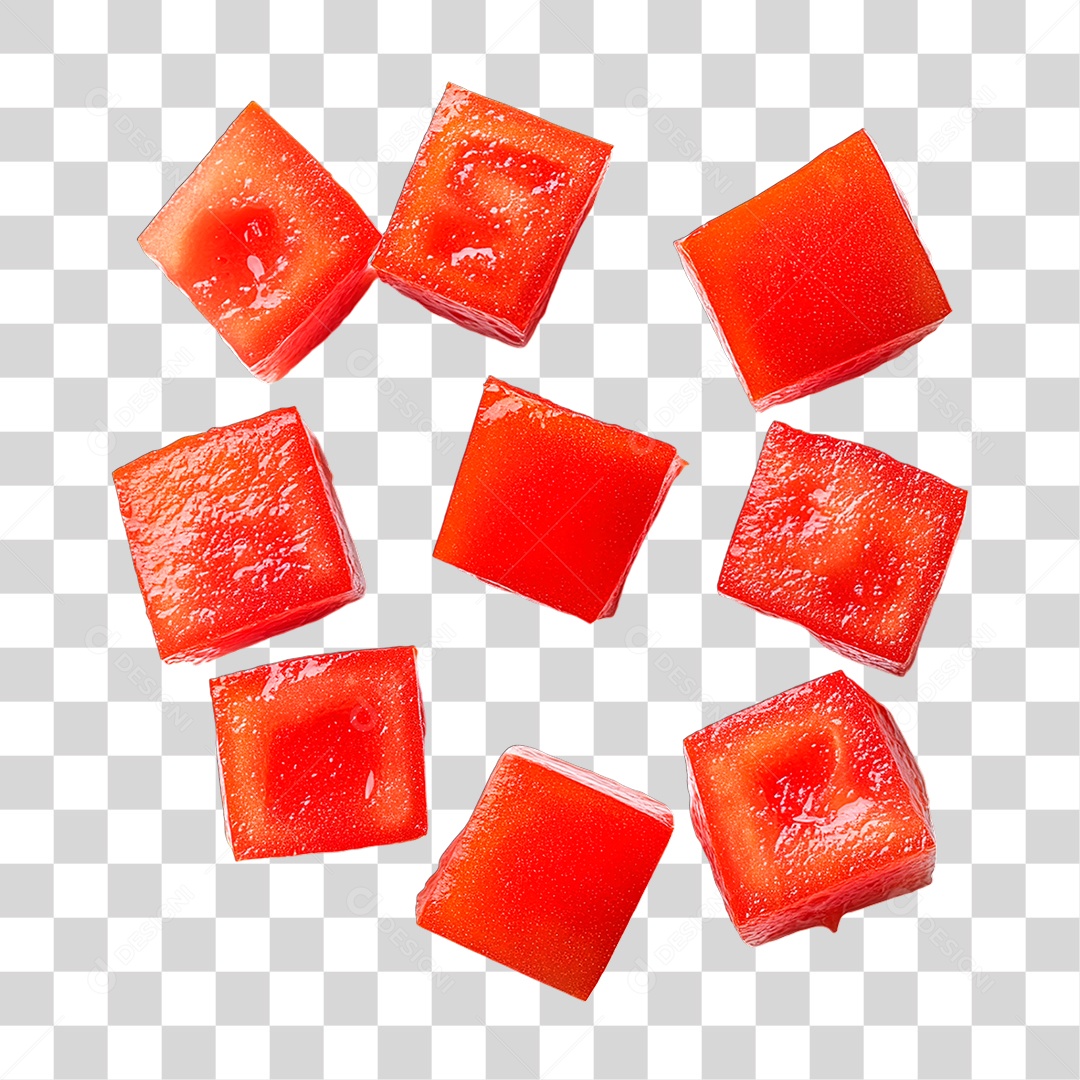 Cubo de Tomate PNG Transparente