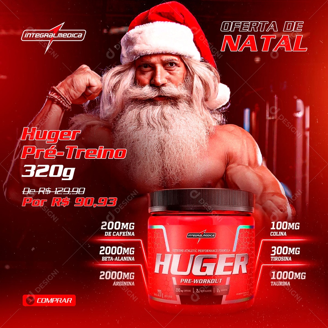 Ofertas de Natal Loja de Suplementos Social Media PSD Editável