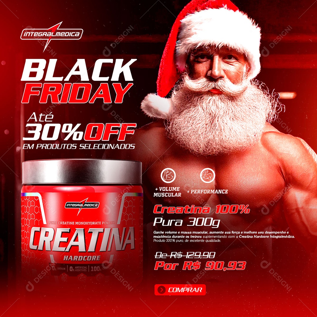 Ofertas de Natal Loja de Suplementos Social Media PSD Editável