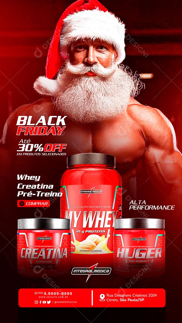 Story Black Friday de Natal Loja de Suplementos Social Media PSD Editável
