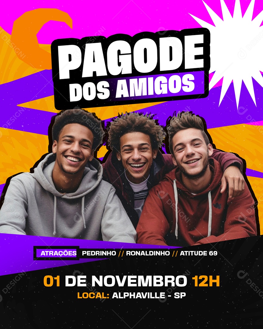 Story Flyer Pagode Dos Amigos Social Media PSD Editável