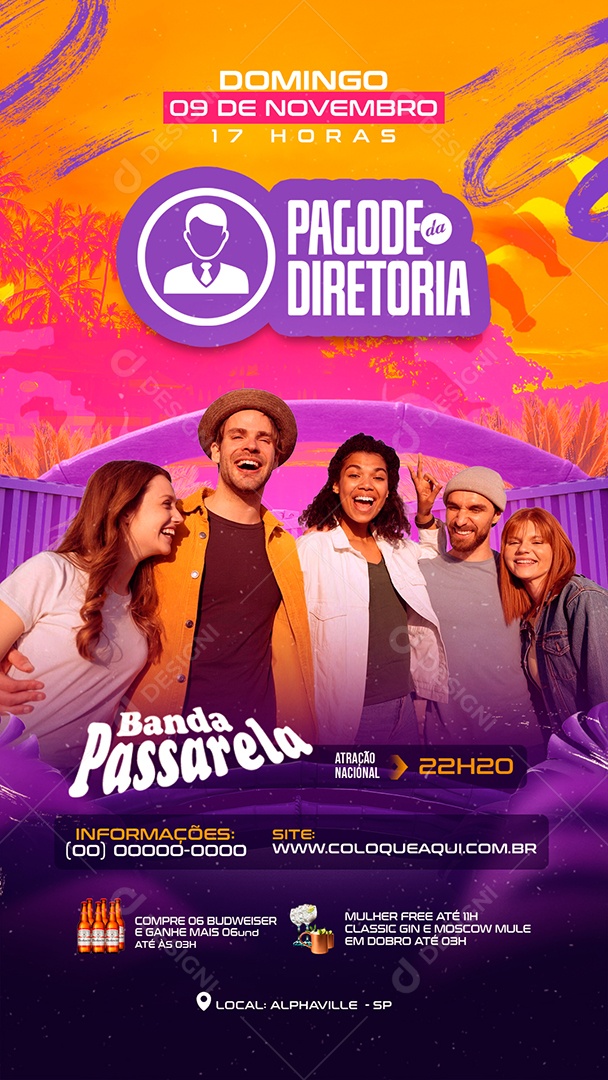 Story Flyer Pagode Da Diretoria Social Media PSD Editável