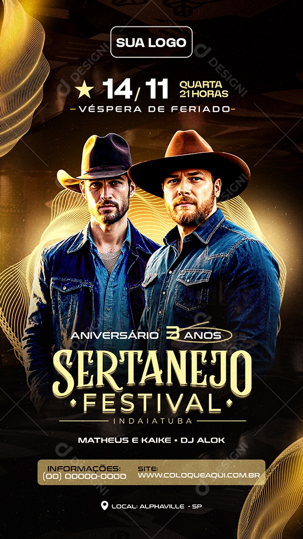Story Flyer Festival Sertanejo Social Media PSD Editável