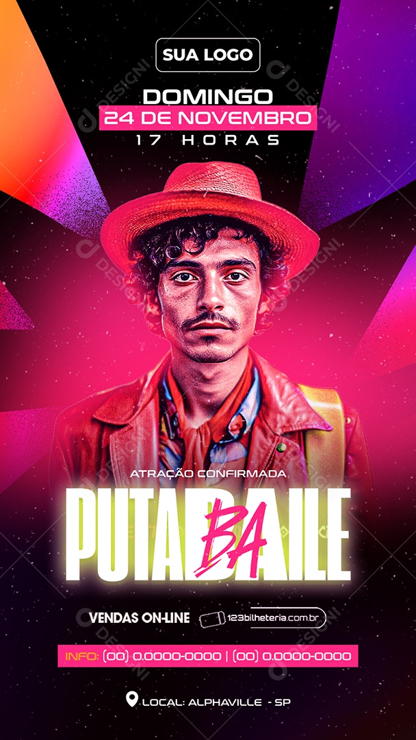 Story Flyer Puta Baile Social Media PSD Editável