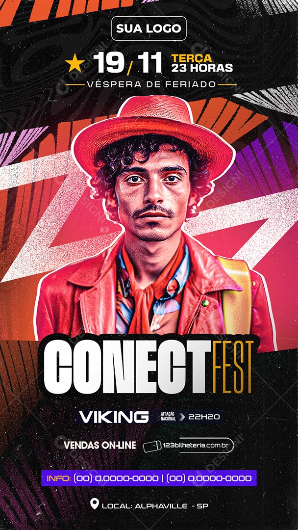 Story Flyer Conect Fest Social Media PSD Editável