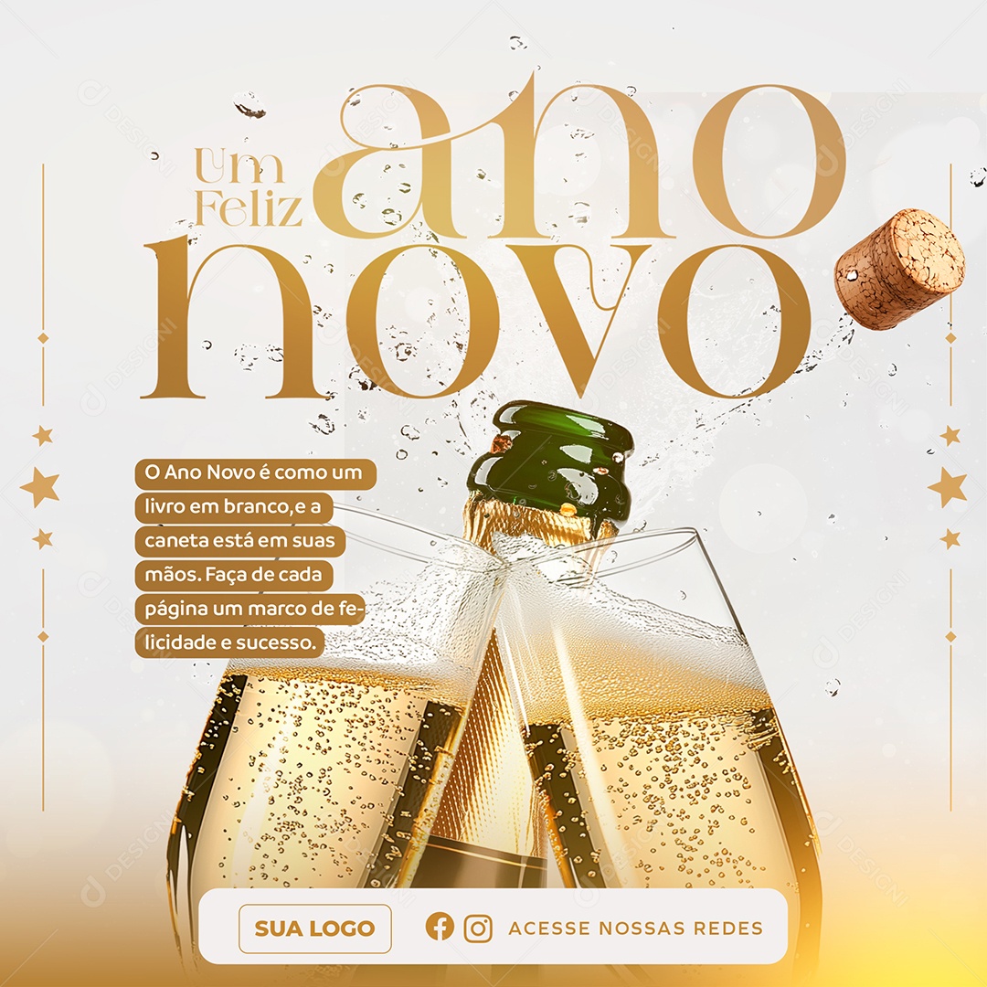 Feliz 2025 Ano Novo 01 de Janeiro Social Media PSD Editável