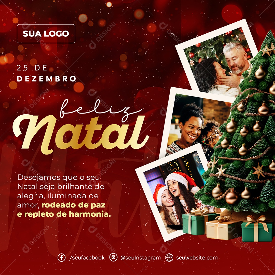 Story Feliz Natal 25 de Dezembro Social Media PSD Editável