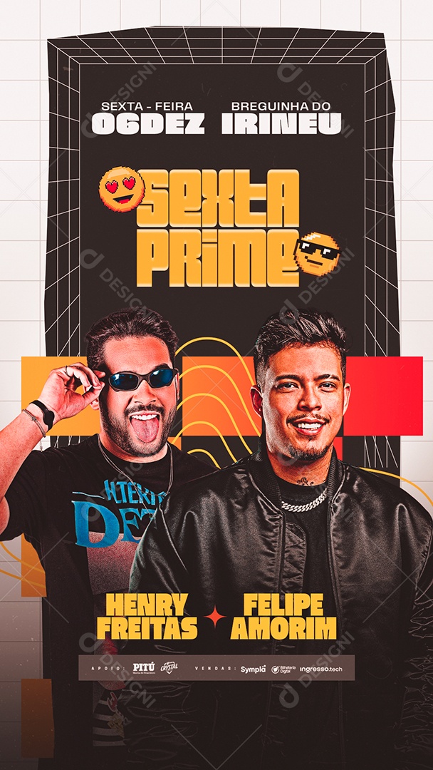 Story Flyer Agenda Show Felipe Amorim Henry Freitas Social Media PSD Editável