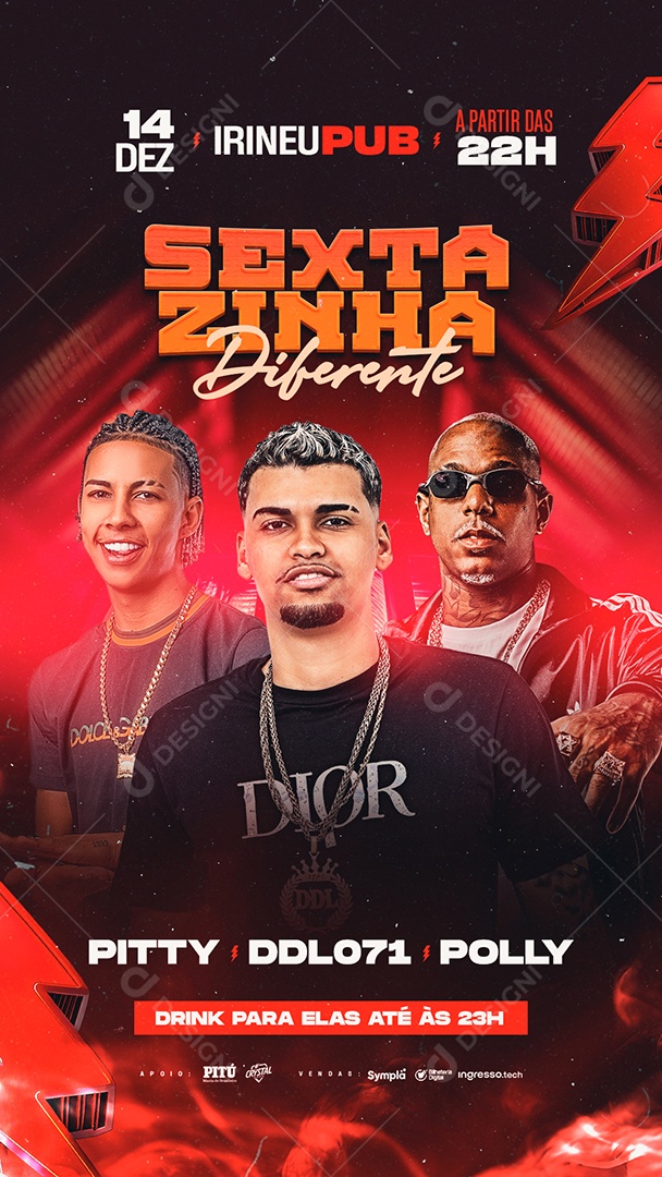 Story Flyer Agenda Show Sextazinha Diferenciada Social Media PSD Editável