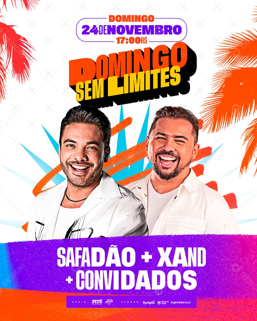 Flyer Agenda Show Domingo Sem Limite Social Media PSD Editável