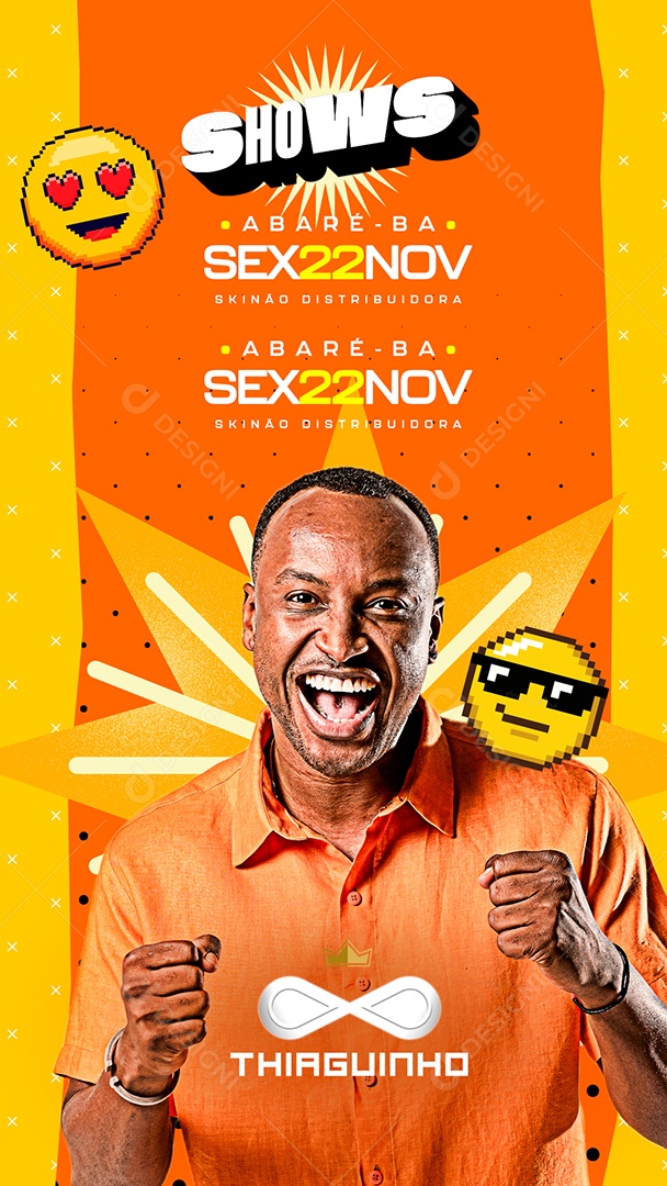 Story  Flyer Agenda Shows Thiaguinho Social Media PSD Editável