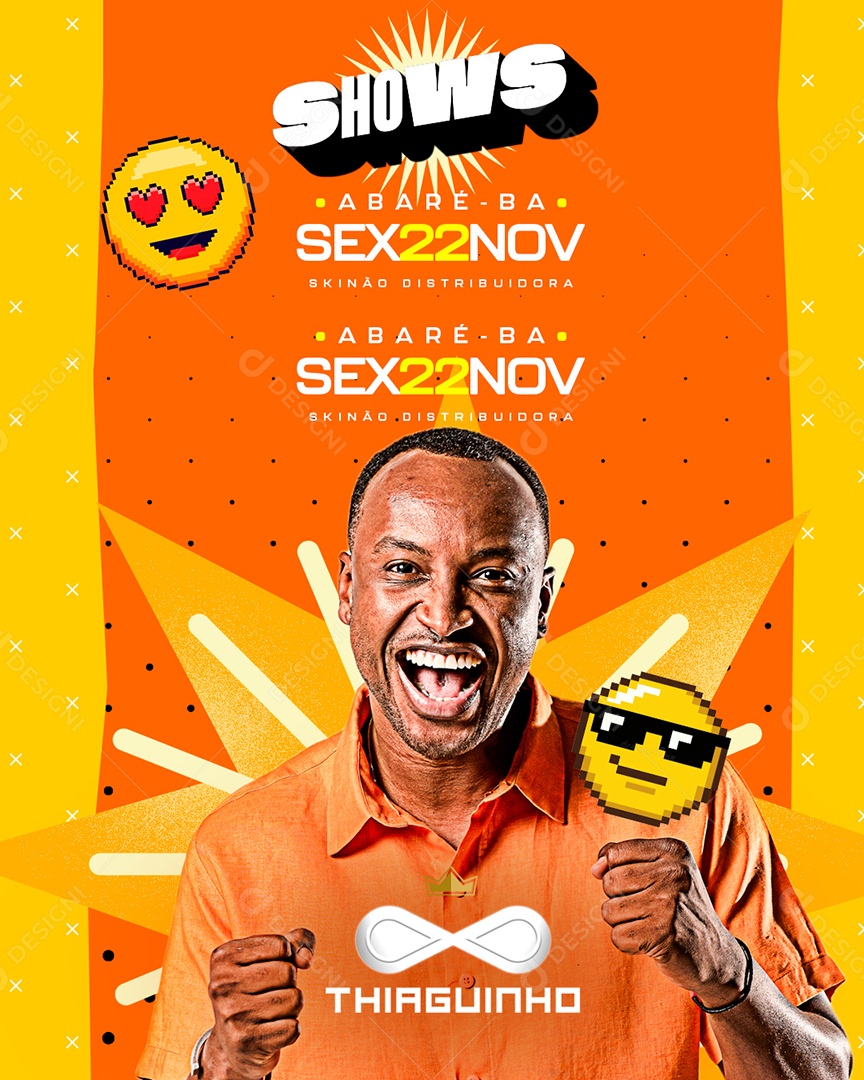 Flyer Agenda Shows Thiaguinho Social Media PSD Editável