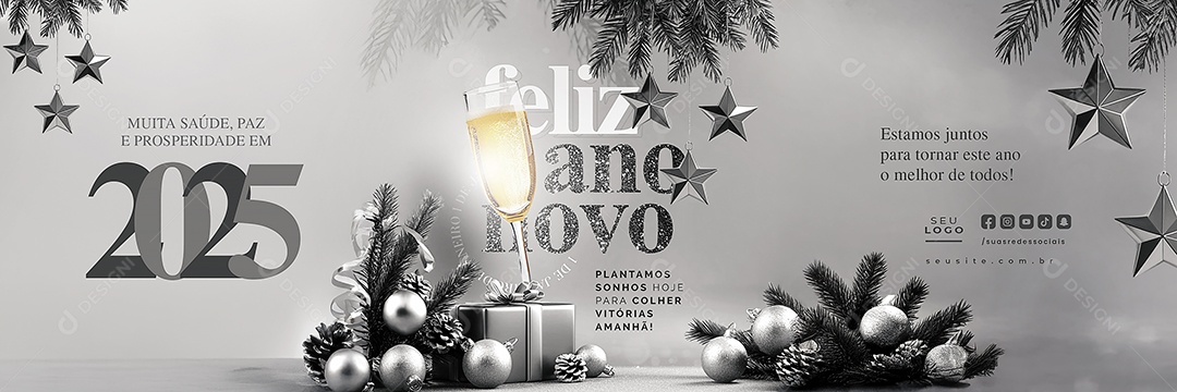 Carrossel Feliz Ano Novo 01 de Janeiro Muita Saúde Paz Social Media PSD Editável