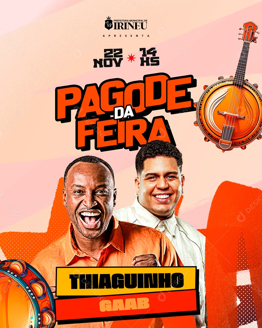Flyer Agenda Show Pagode Da Feira Social Media PSD Editável