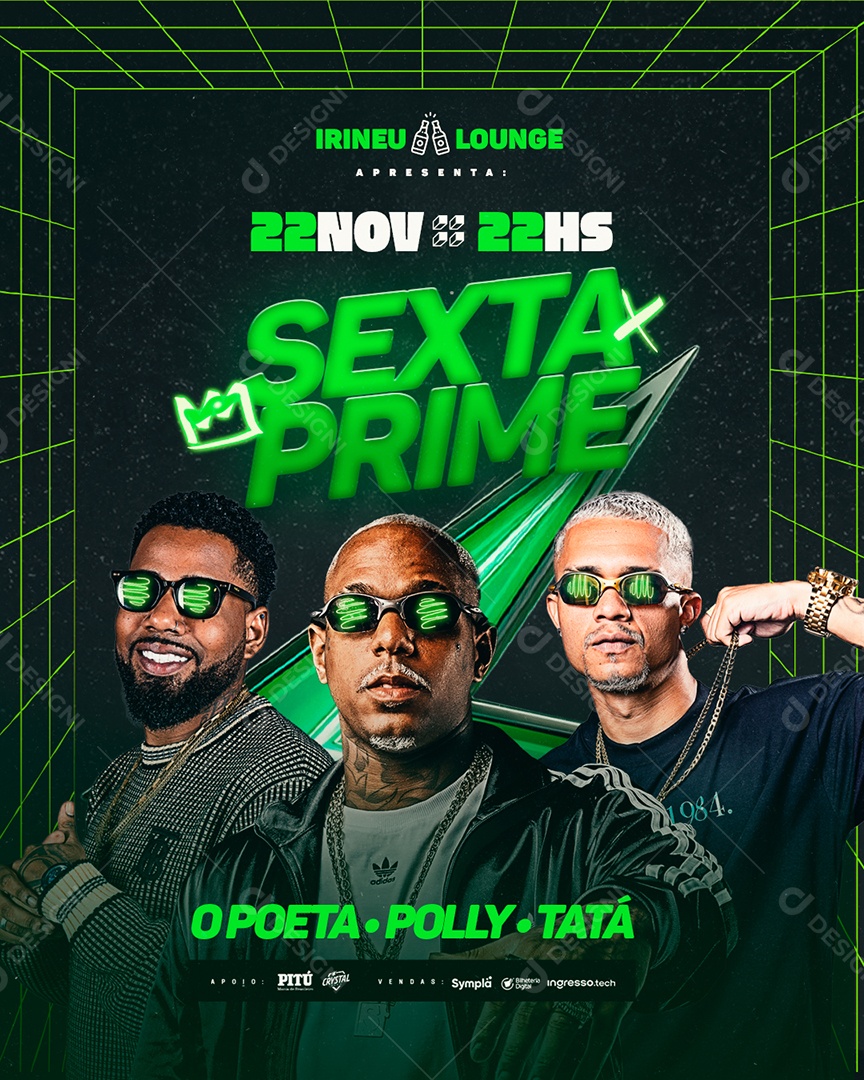 Flyer Agenda Show Sexta Prime Social Media PSD Editável