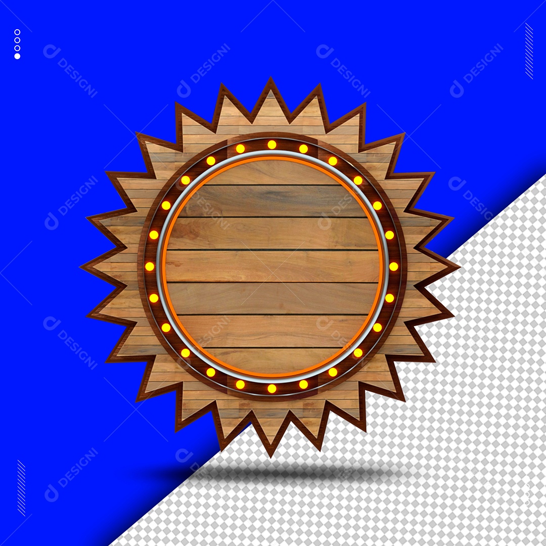 Placa de Madeira Redonda Para Composição PSD