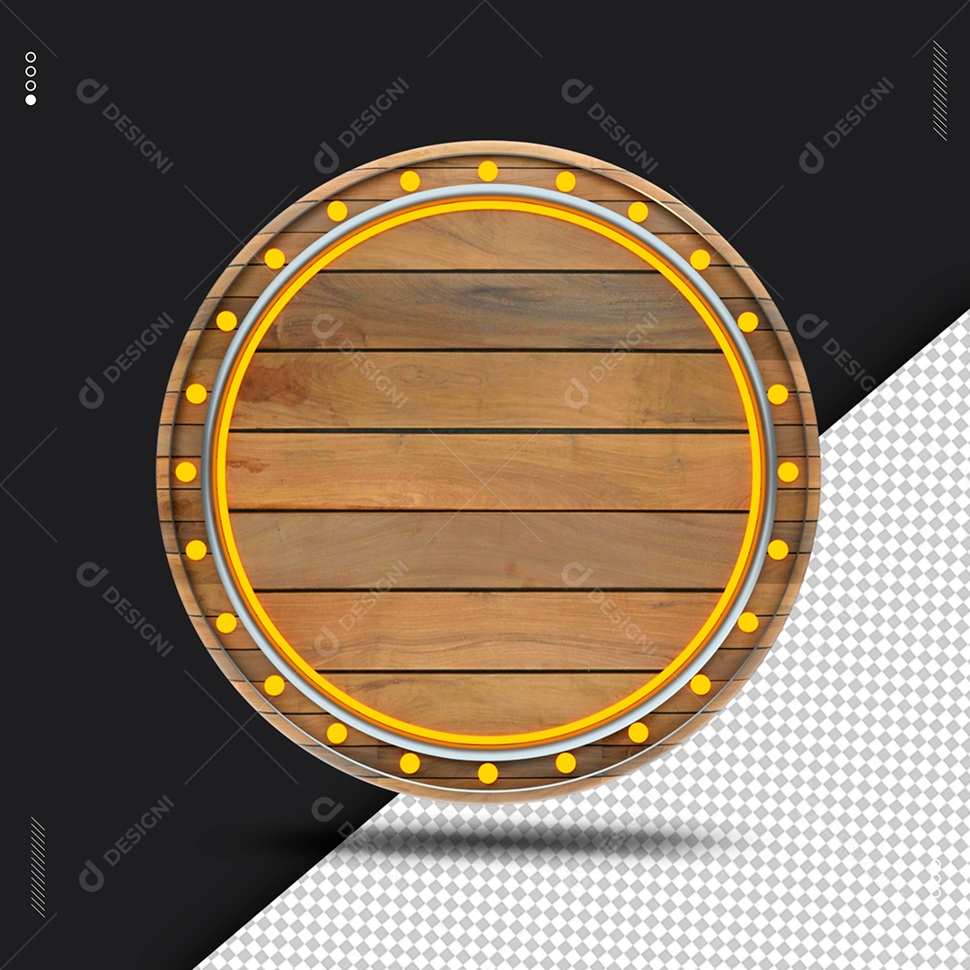 Placa de Madeira Redonda Para Composição PSD