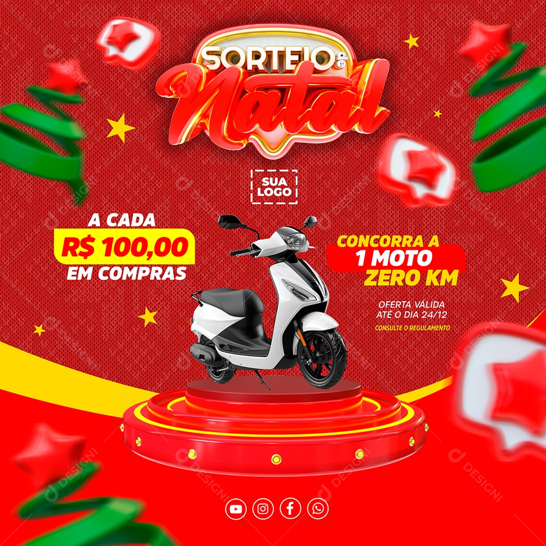 Sorteio de Natal Social Media PSD Editável