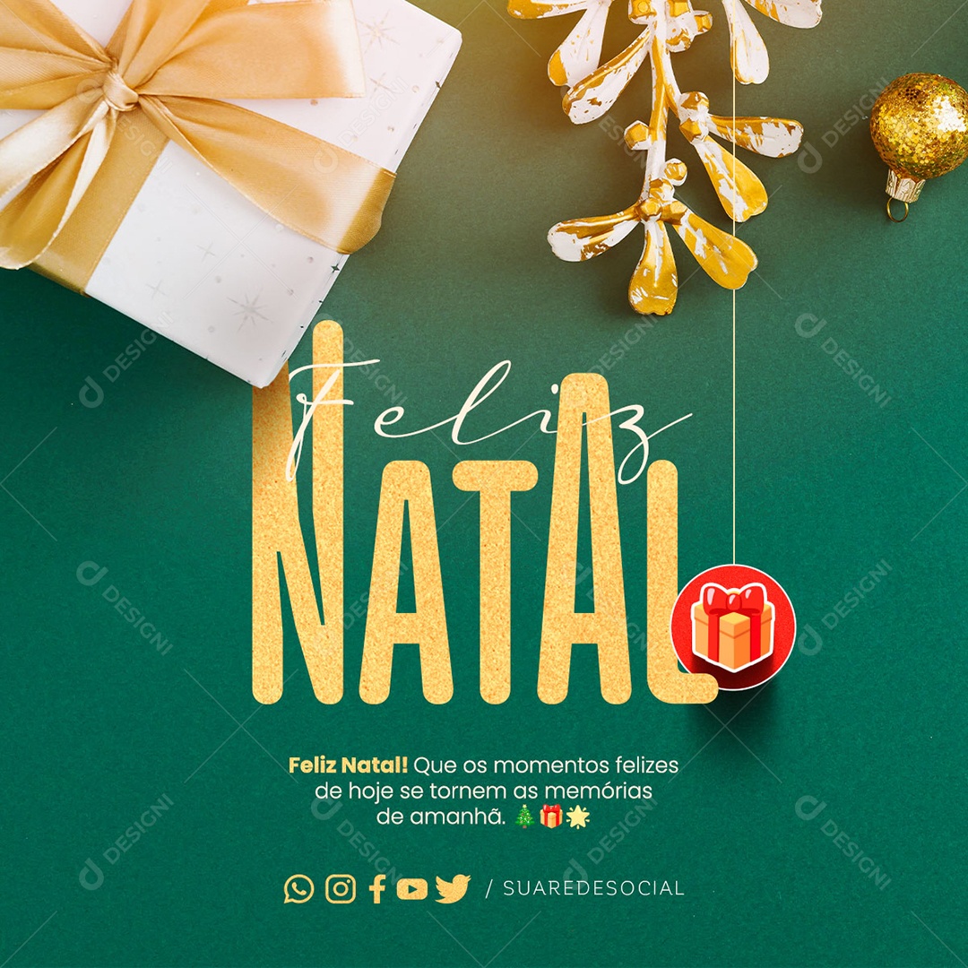 Feliz Natal 25 de Dezembro Social Media PSD Editável
