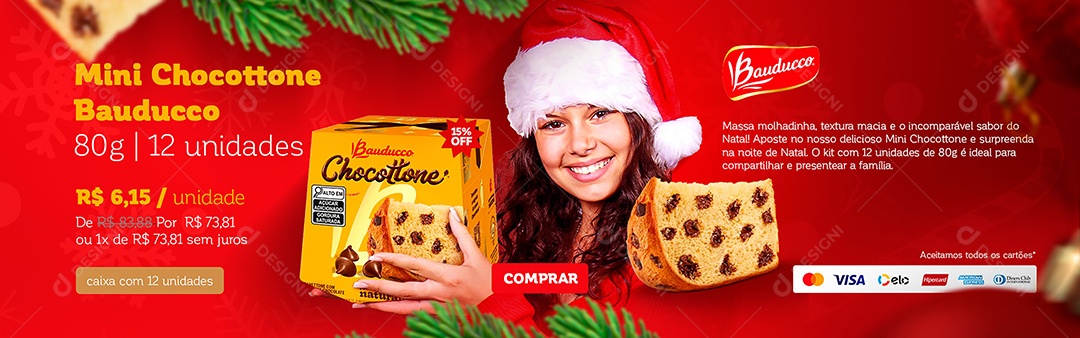 Banner Supermercado Mine Chocottone Social Media PSD Editável