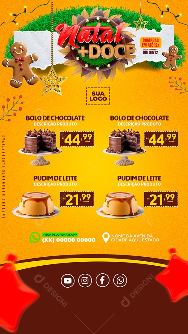 Natal + Doce Social Media PSD Editável